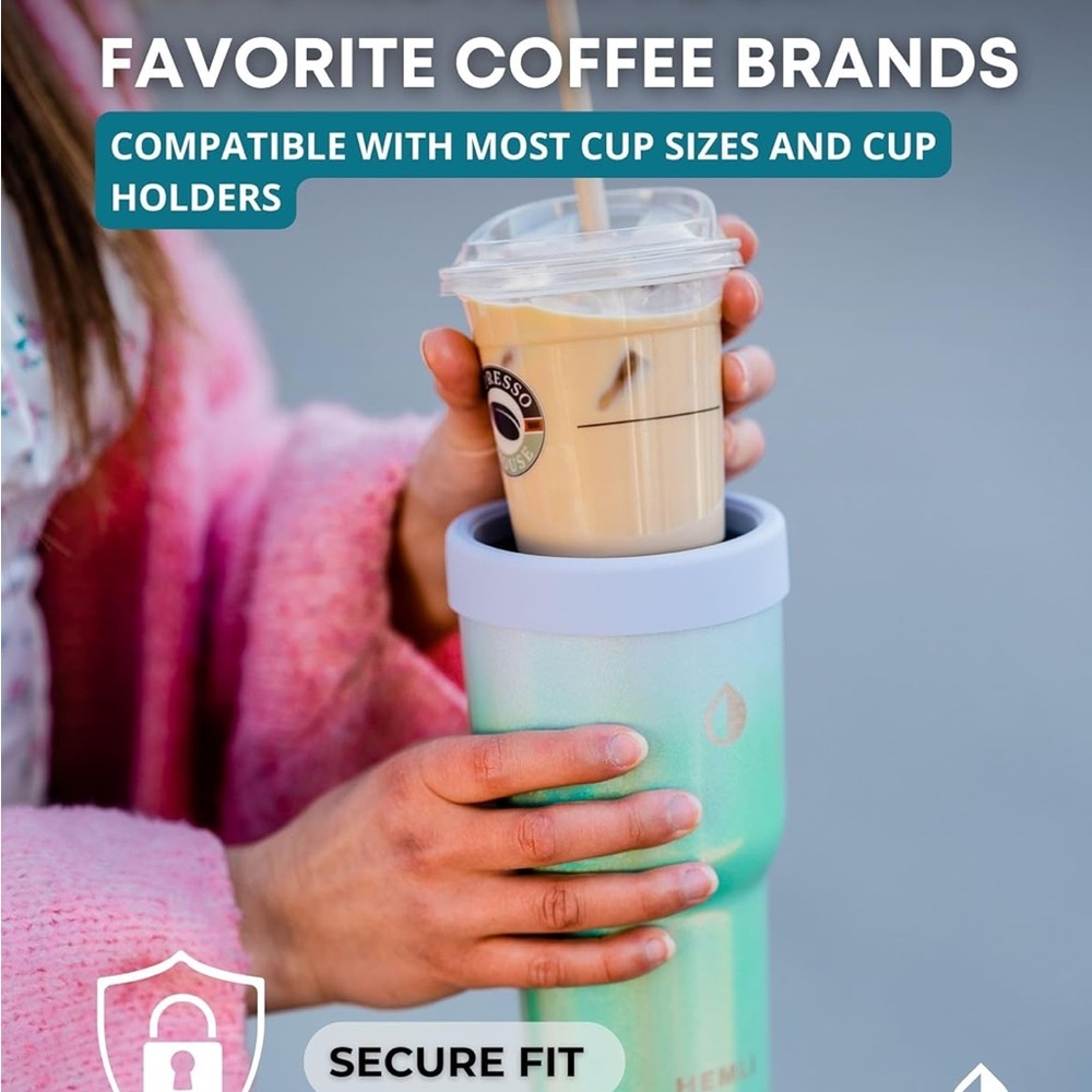 Hemli Universal Ice Coffee Insulator Sleeve Green Purple Shimmer